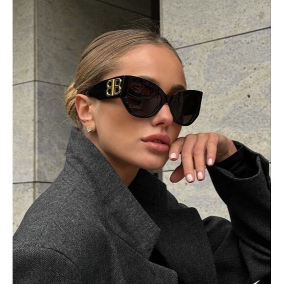 NEW BALENCIAGA SUNGLASSES BLACK WOMEN EYEWEAR - Picture 2 of 5